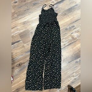 Art Class size (y10-12yr) floral spaghetti strap, wide leg jumper one piece